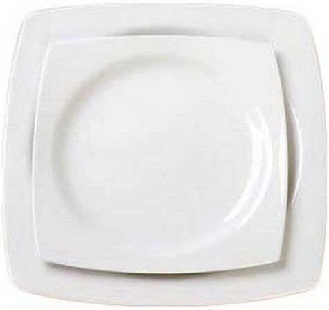 Cryspo Trio 'quadro Plate Desert made of Porcelain White with Diameter 21cm 6pcs