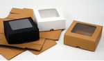 Paper box with a window 13x5cm black 12 pcs