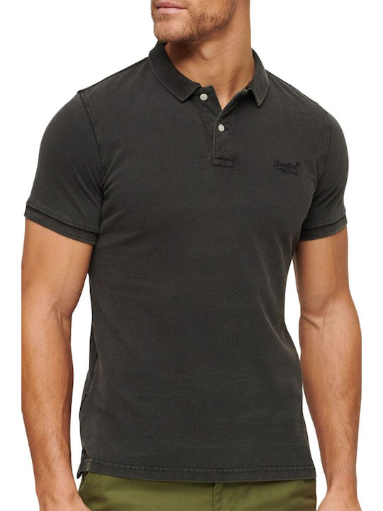 Superdry Herren Kurzarmshirt Polo BLACK