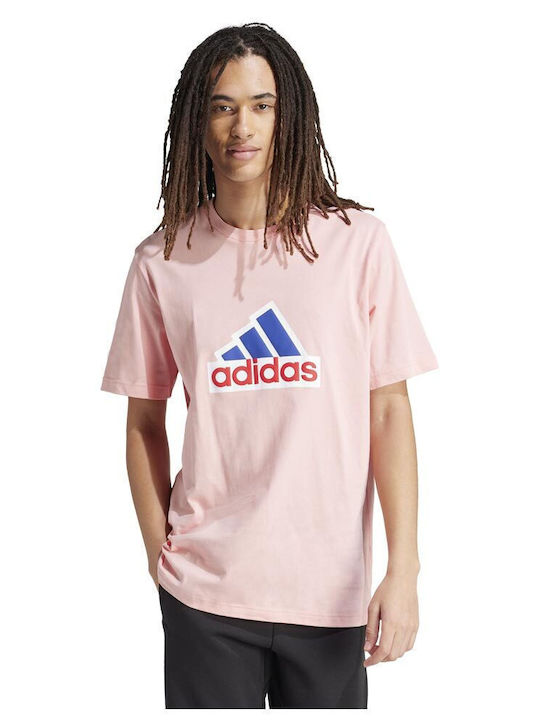 Adidas Future Icons Badge Ανδρικό Αθλητικό T-shirt Κοντομάνικο Ροζ