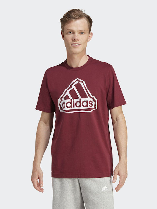 Adidas Herren T-Shirt Kurzarm Bordeaux