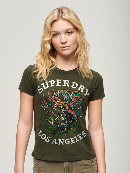 Superdry D3 Ovin Women's T-shirt Green
