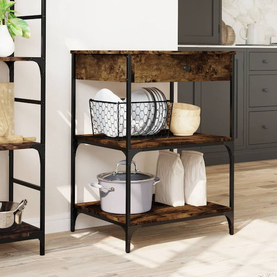 vidaXL Ραφιέρα Κουζίνας Ξύλινη 4 Θέσεων Καφέ 60x48x89.5cm