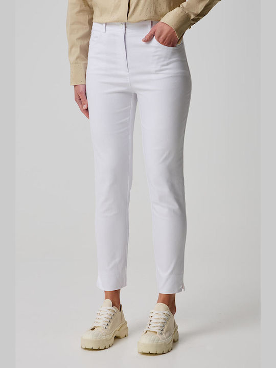 Bill Cost High Waist Women's Jean Trousers in Regular Fit White