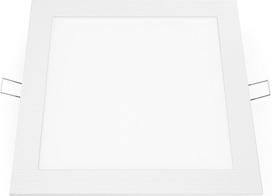 Aca Pătrat Încastrat Panou LED Putere 18W cu Alb Cald Lumini 22.3x22.3cm.