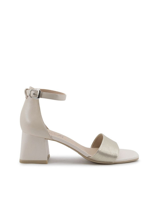 Caprice Leather Women's Sandals Beige with Medi...