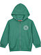 Kids Cardigan Cotton with Hood Green