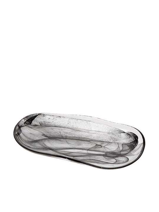 Espiel Oval Decorative Platters Set Atlas Black 27x14cm 6pcs