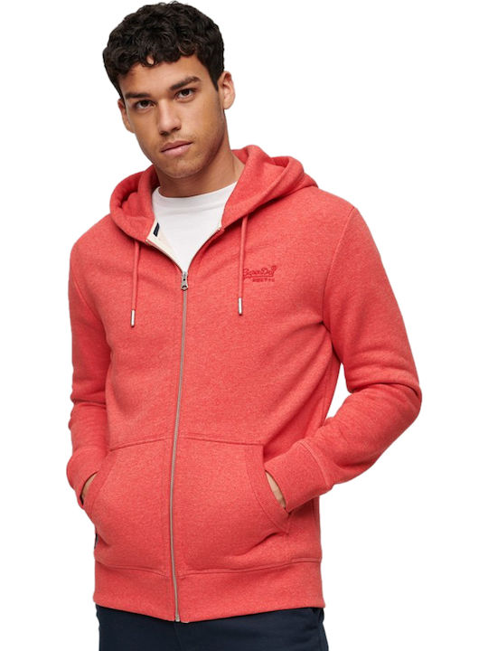 Superdry Sweatshirt with Hood Hibiscus Red Marl