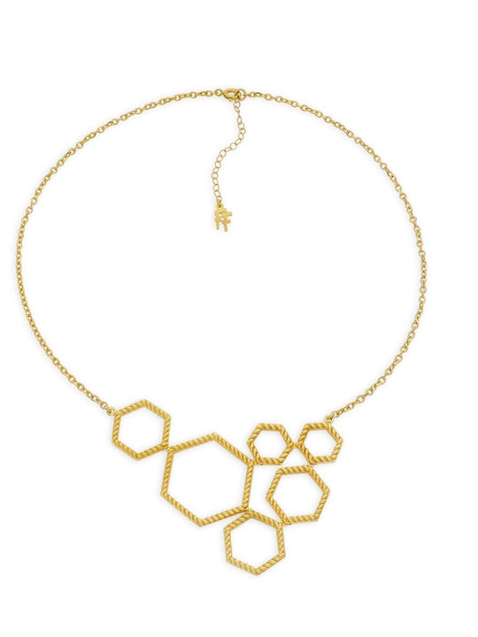 Folli Follie Vivid Symmetries Colier Geometric Placat cu aur