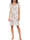 Pink Label Sommer Baumwollenes Damen Nachthemd Gelb