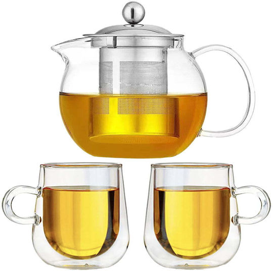 Quasar Set Ceai Sticlă 650ml 3 Bucăți