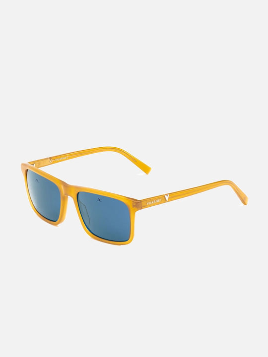 Vuarnet Men's Sunglasses with Yellow Plastic Frame and Blue Polarized Mirror Lens VL161900130622