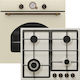 Thermogatz TGS 5533 + TGS 9533 Rustic Beige Gpl Φούρνος Φυσικού Αερίου άνω Πάγκου 52lt με Εστίες Φυσικού Αερίου Π59.5εκ. Μπεζ