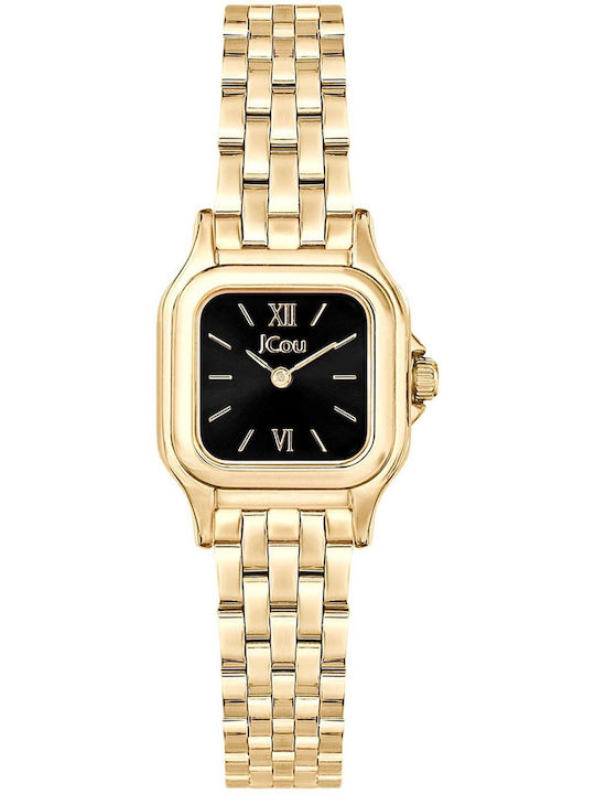 Jcou Womens Watch 22mm Battery With Gold Metal Bracelet