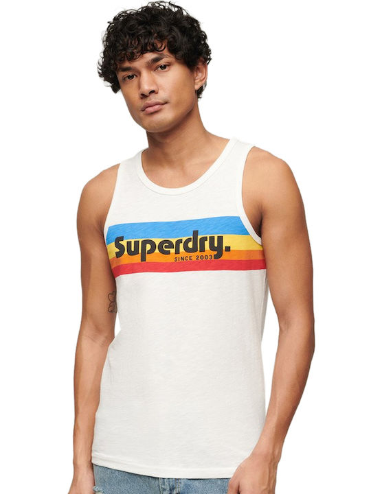 Superdry Cali Ανδρική Μπλούζα Αμάνικη Εκρού