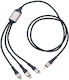 Troika Regular USB to Lightning / Type-C / micro USB Cable Μαύρο 1.2m