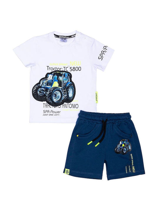 Sprint Kids Set with Shorts Summer 2pcs White