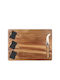 Livoo Wooden Serving Platter with Cheese Knife & Pinnacles 32.5x23.5x1.5cm