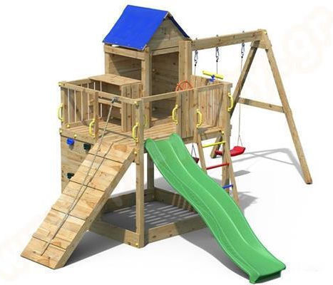 Holzturm Spielplatzspielzeug mit Kletterfläche Mehrfarbig