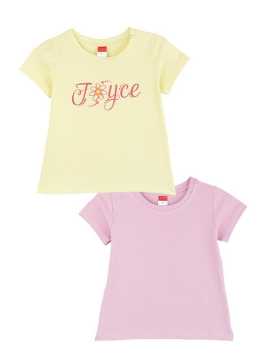 Joyce Σετ T-shirts Κίτρινο/Λιλά