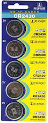 Topelcom Lithium Uhrenbatterien CR2430 3V 5 Stück