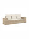 vidaXL Outdoor Sofa Tree-Seater Rattan with Cushions 55x55x69cm
