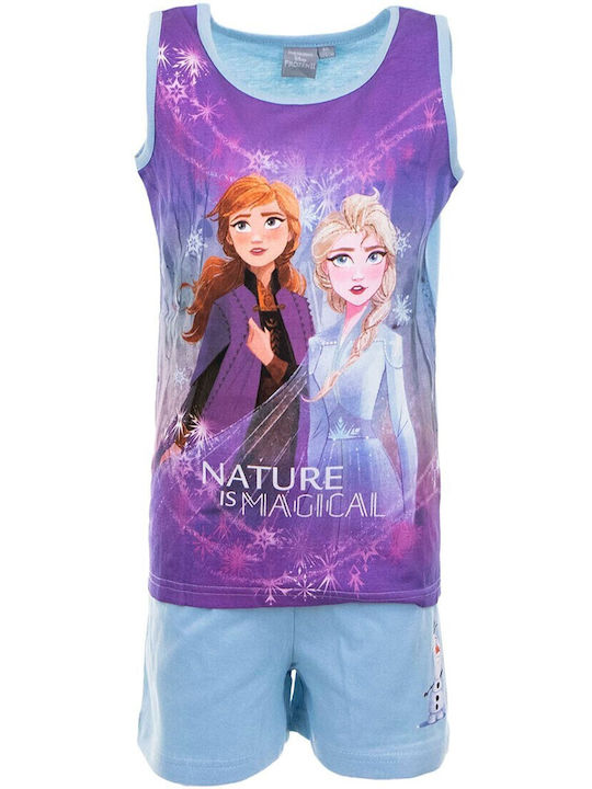Disney Kinder Schlafanzug Sommerlich Hellblau F...