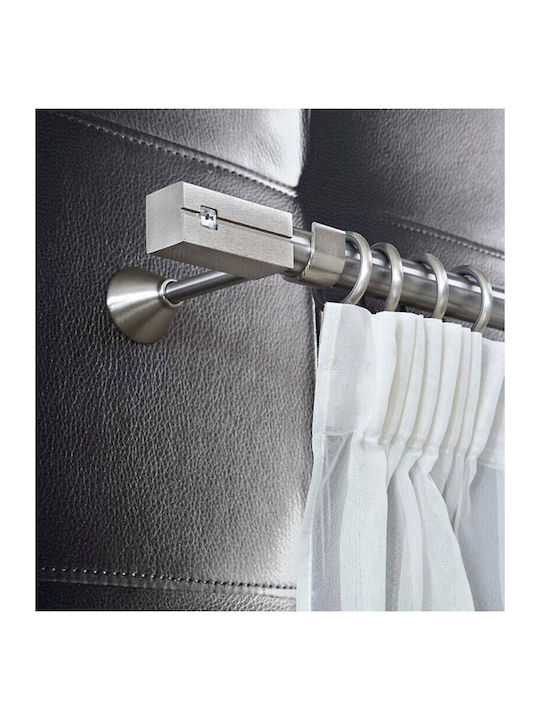 Κουρτινόξυλο Praga Φ25 Inox By Aslanis Διαστάσεις (200cm), Ιδιότητες (με Κοντάρι (διπλο))