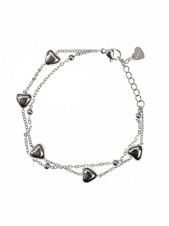 FantazyStores Bracelet with design Heart made of Steel with Pearls