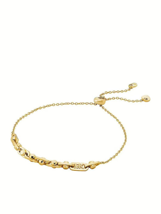 Michael Kors Astor Link Women's Bracelet made of Silver Gold Plated with Pearls