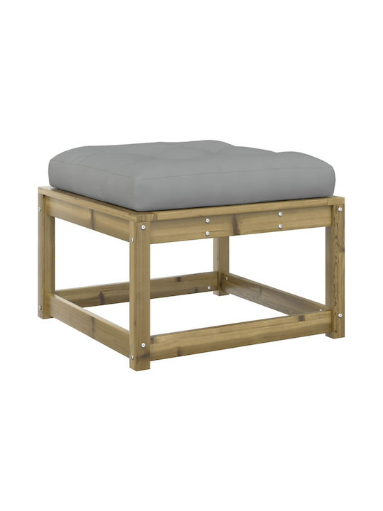 Wooden Cube Garden Stool with Cushion Brown 63....