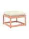 Wooden Cube Garden Stool with Cushion Brown 63.5x63.5x38cm