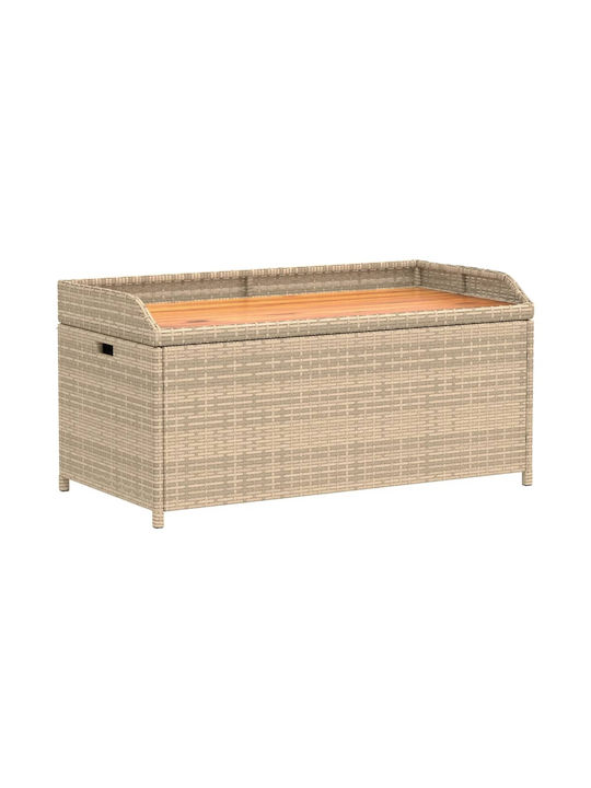 vidaXL Cutie de depozitare pentru exterior Rattan Maro L100xW50xH52buc