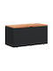 vidaXL Cutie de depozitare pentru exterior Rattan Negru L110xW50xH54buc
