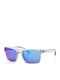 Superdry Unisex Sunglasses with Transparent Plastic Frame and Blue Mirror Lens SDSKOBE153