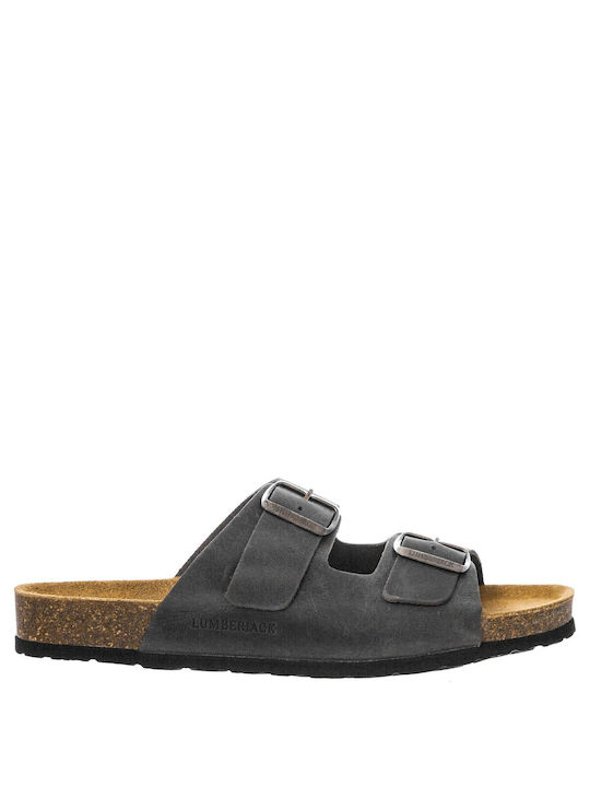 Lumberjack Leder Herrensandalen in Gray Farbe