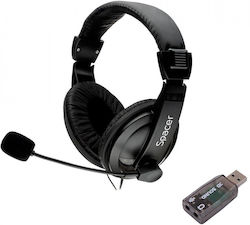 Spacer SPK-222-USB On Ear Căști Multimedia cu microfon și conexiune USB-A