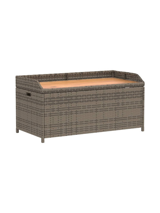 vidaXL Cutie de depozitare pentru exterior Rattan Gri L100xW50xH52buc