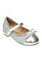 Kids Ballerinas with Hoop & Loop Closure Silver