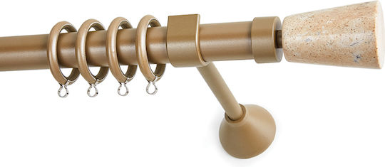 Anartisi Metallisch Vorhangstange Ionic Doppel mit Schiene Φ25mm 160cm Honey