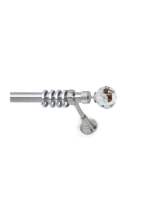 Anartisi Metallic Curtain Pole S13 Single Diameter 25mm Length 160cm Nickel Satin