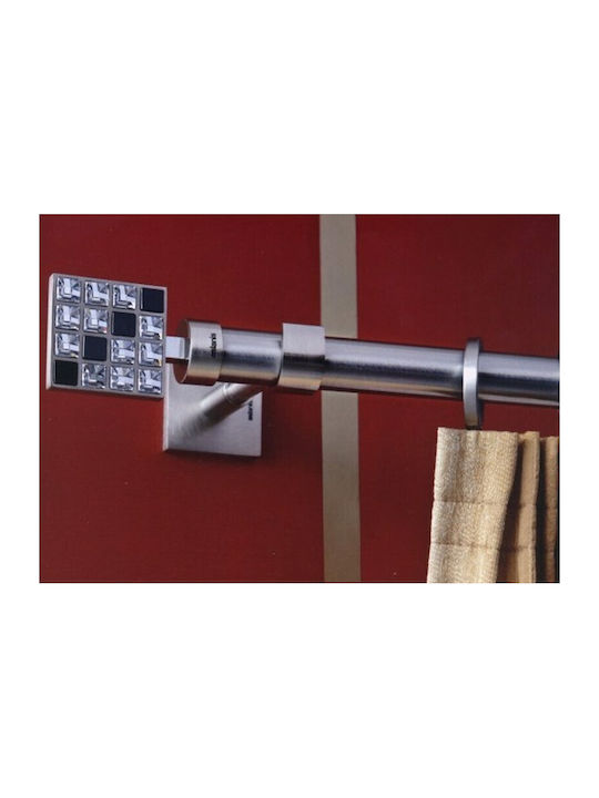 Aslanis Home Μεταλλικό Κουρτινόξυλο Puzzle Μονό Φ25mm 160εκ. Ασημί