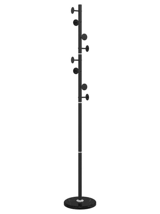 vidaXL Metallic Coat Rack Black 29x29x176cm