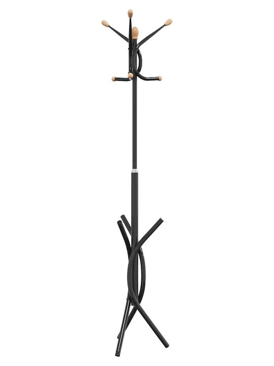 vidaXL Metallic Coat Rack Black 40x40x176cm