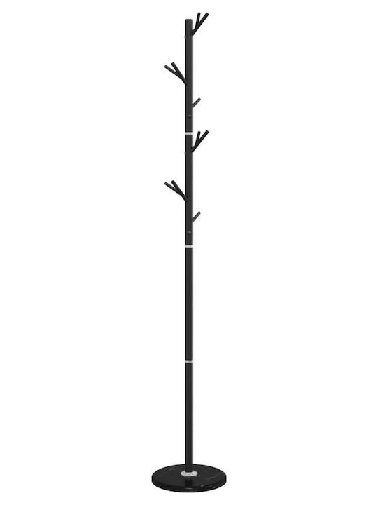 vidaXL Metallic Coat Rack Black 29x29x175cm