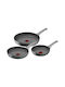 Tefal Renew On Pans Set of Aluminum with Non-stick Coating Grey 3pcs