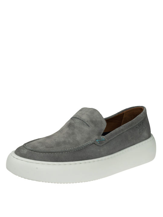 Kricket Suede Ανδρικά Loafers σε Γκρι Χρώμα