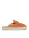 Flach Wildleder Mules in Orange Farbe