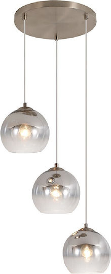 Sun Light Pendant Light Silver with Socket E27